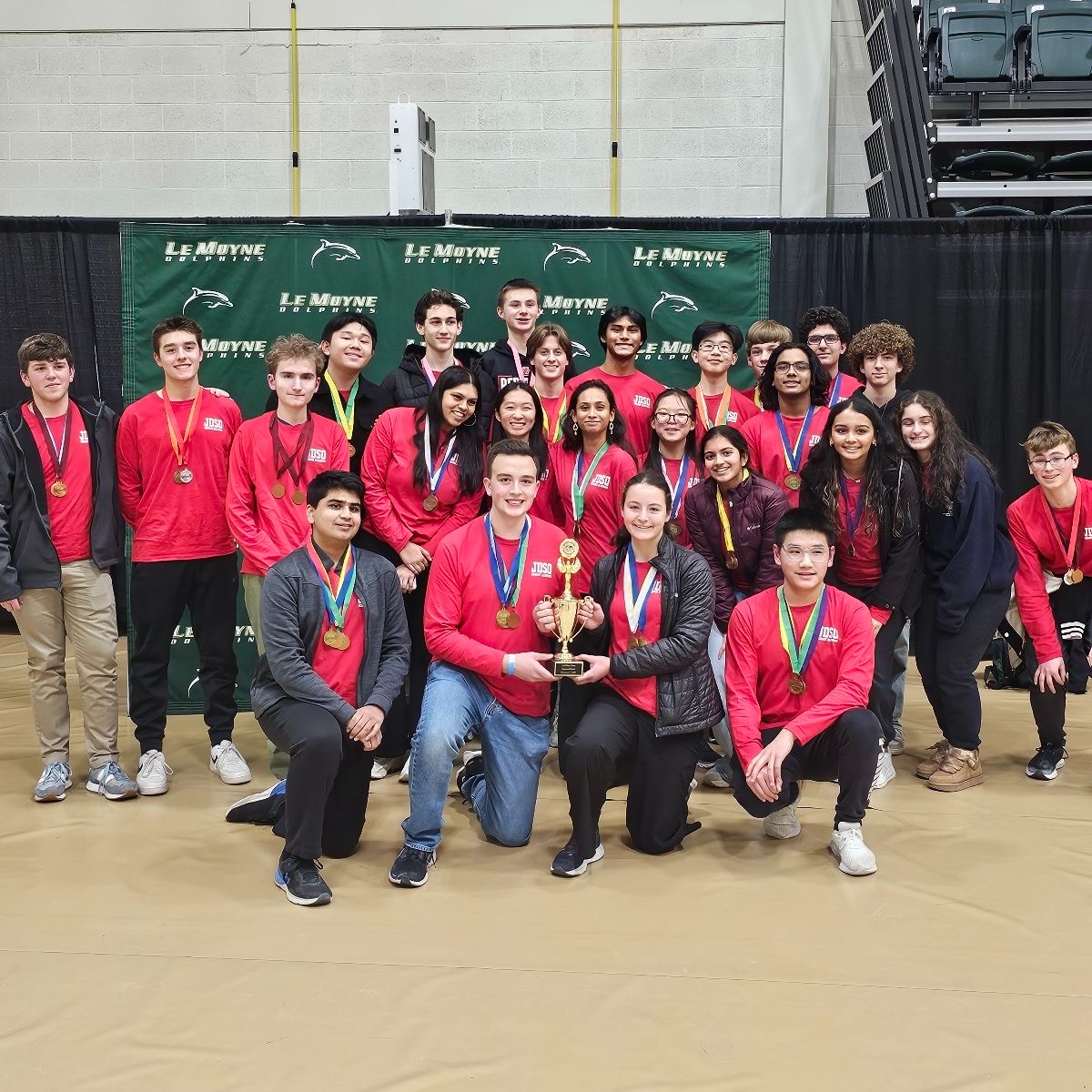 Science Olympiad winners pose for group photo.